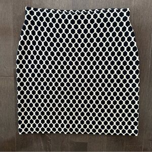 Banana Republic Cashmere Blend Sweater Skirt Honeycomb‎ Black Cream Large